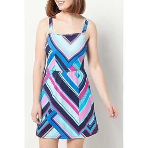 AmberNoon II UPF 50 Swim Dress Wrap Skirt Turquoise Stripe - Regular